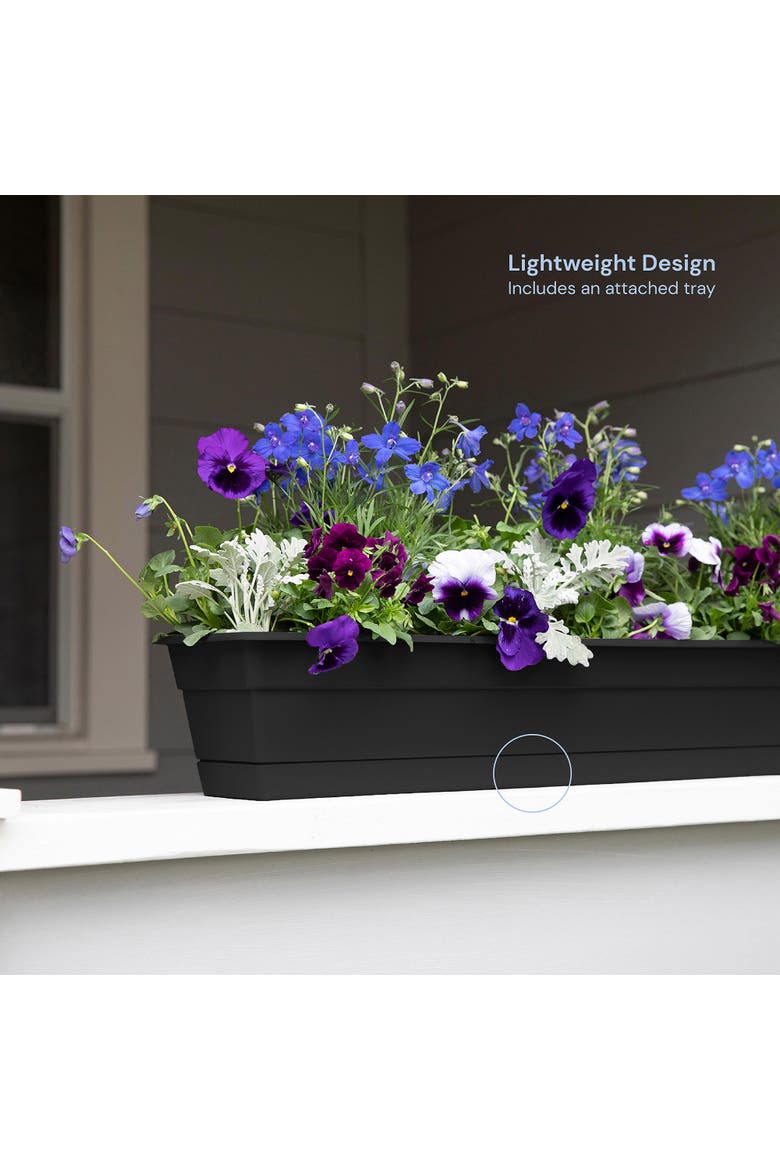 24 Inch Dura Cotta Window Box Planter, Black, Alternate, color, Black