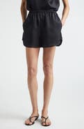 LOULOU DE SAISON Cabo Elastic Waist Silk Twill Shorts