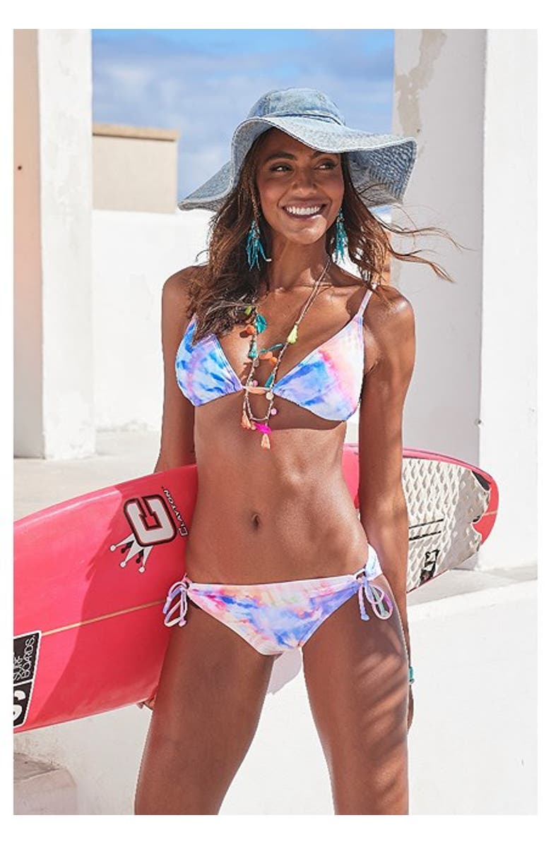 LASCANA Women'soop Classic Bikini Bottom, Alternate, color, Blue Multi