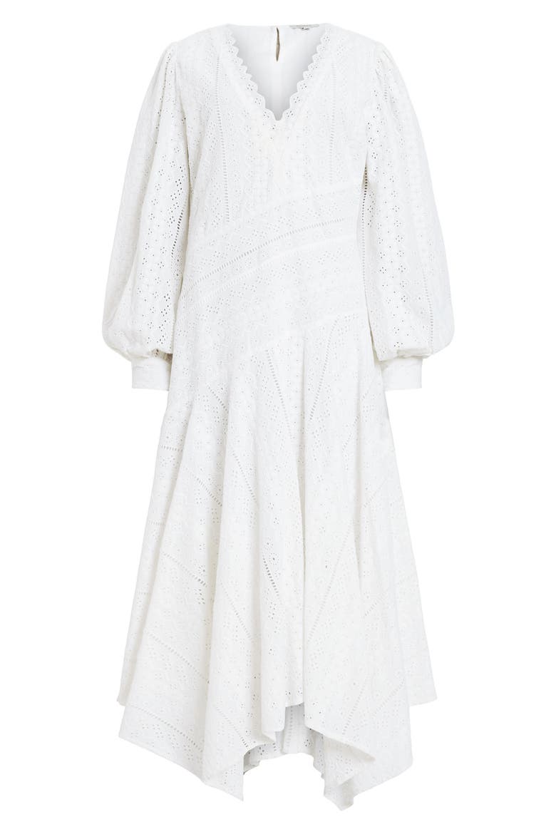 Aviana Broderie Long Sleeve Dress, Alternate, color, OFF WHITE