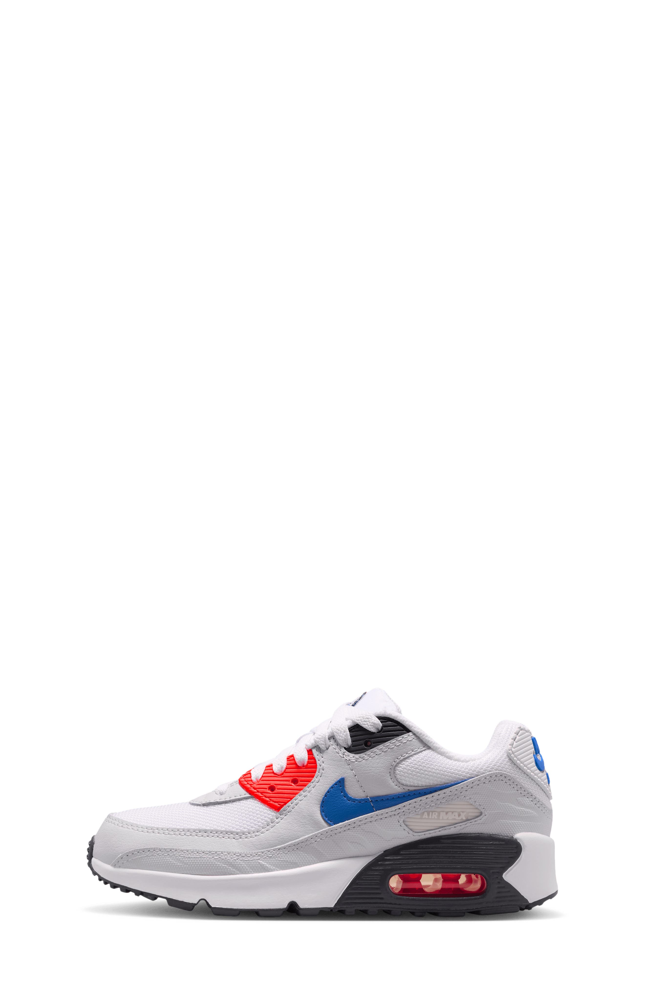 Nike Kids' Air Max 90 SE Sneaker, Alternate, color, White/ Photon Dust/ Crimson