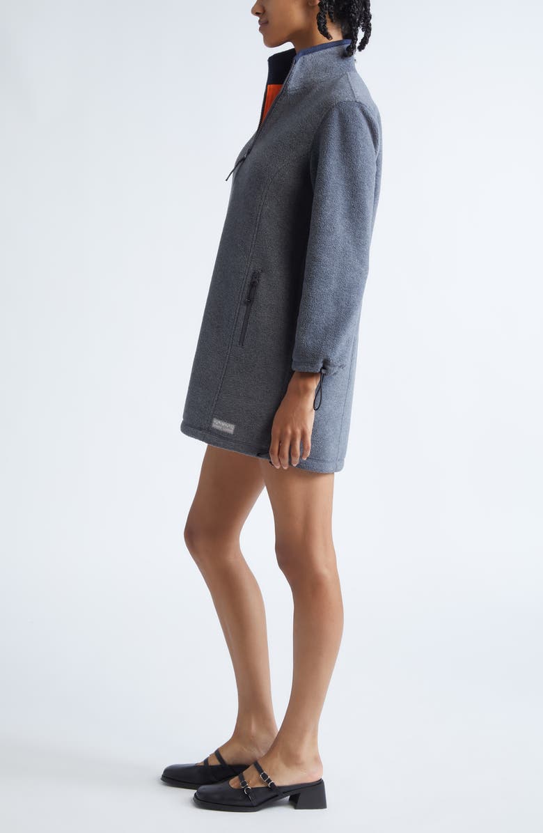 Sandy Liang Lamb Polar Fleece Minidress, Alternate, color, Grey
