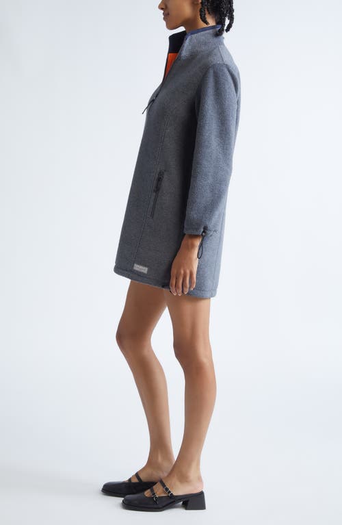 Sandy Liang Lamb Polar Fleece Minidress In Gray