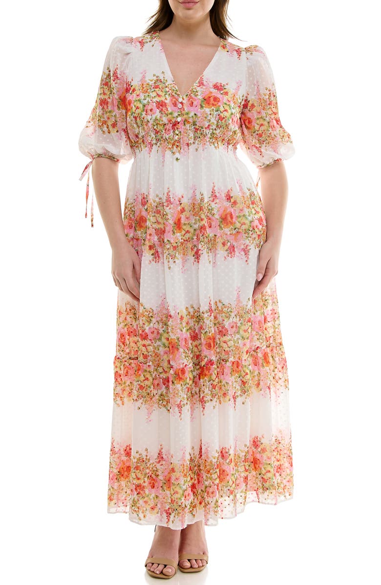 Taylor Dresses Floral Tiered Maxi Dress | Nordstromrack
