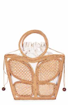 Jelavu Ata Butterfly Handwoven Rattan Tote