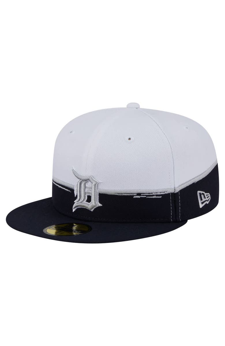 New Era Men's New Era  Navy/White Detroit Tigers Paint Stroke 59FIFTY Fitted Hat, Main, color, 
