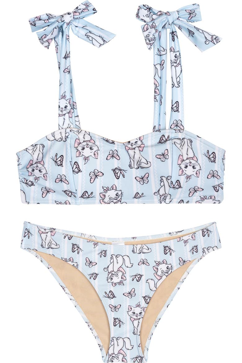 The Aristocats Marie 2-Piece Swimwear Bikini Set, Main, color, Marie Blue Stripe