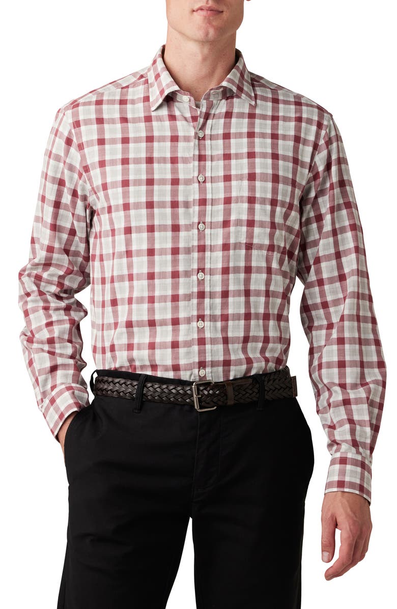 Rodd & Gunn Boltons Original Fit Check Button-Up Shirt, Main, color, Crimson
