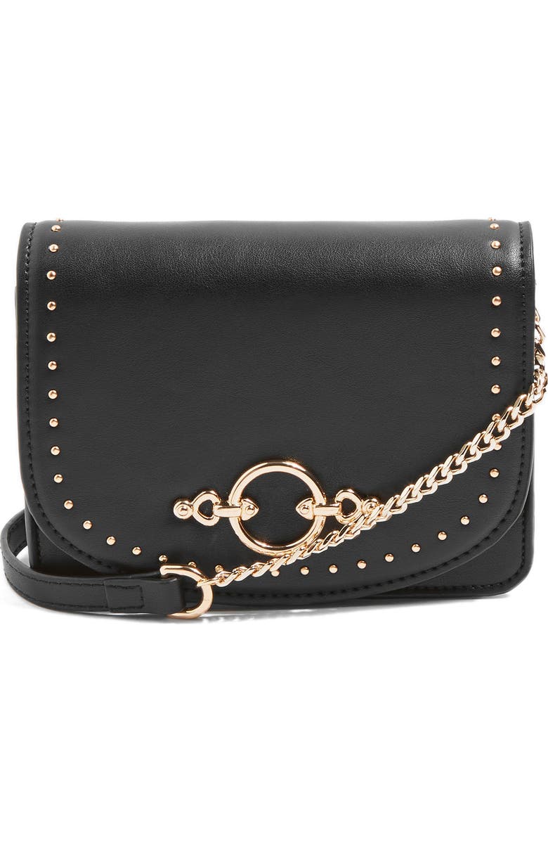 Topshop Osen Stud Circle Crossbody Bag, Main, color,