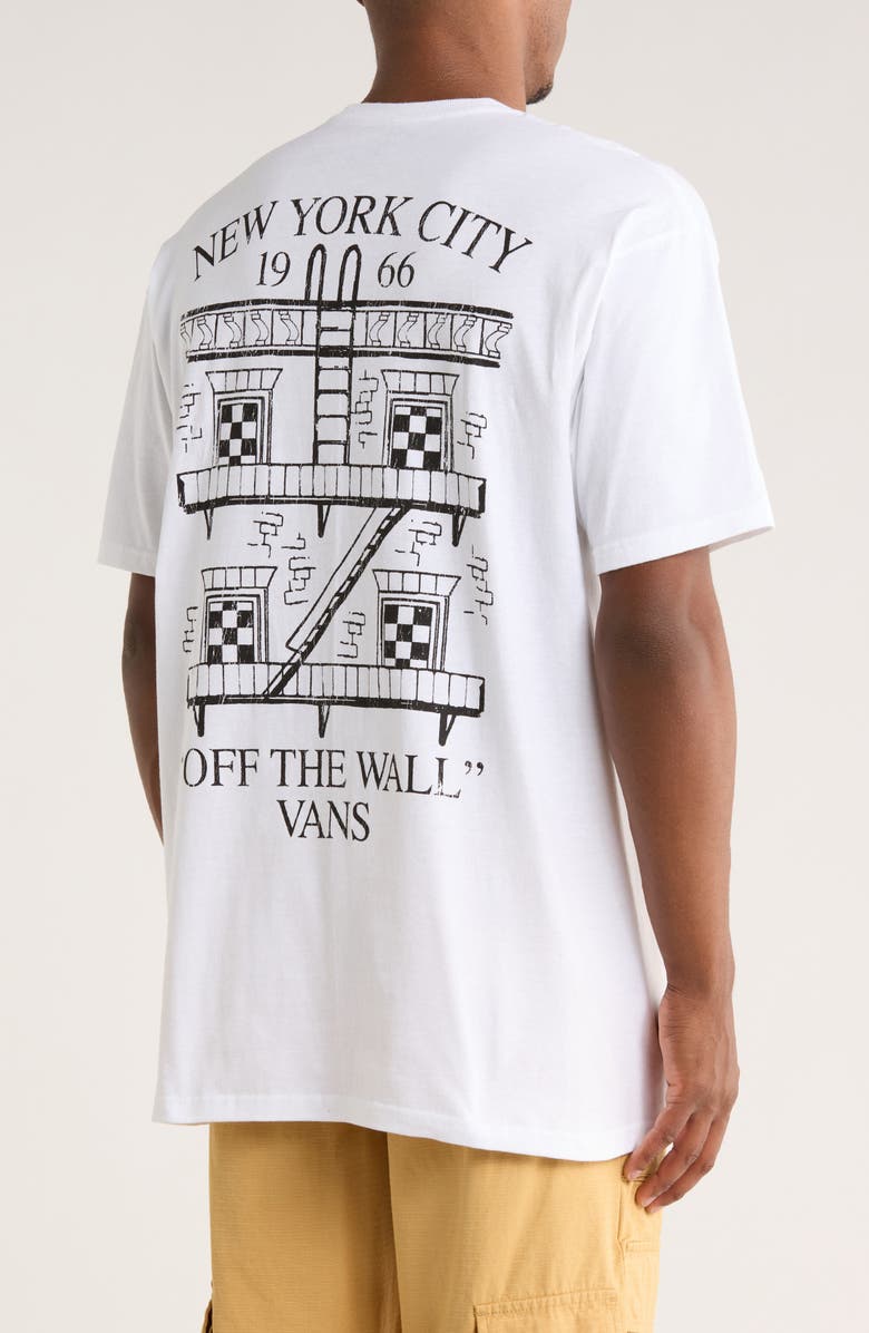 Vans NYC Fire Escape Logo Graphic T-Shirt, Alternate, color, White
