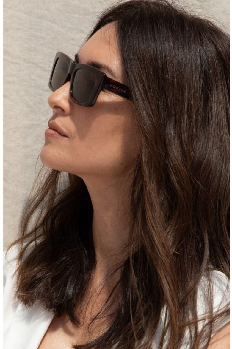 Kea 53mm Medium Nose Bridge Wide Width Gradient Polarized Square Sunglasses, Alternate, color, TIGER EYE TORTOISE
