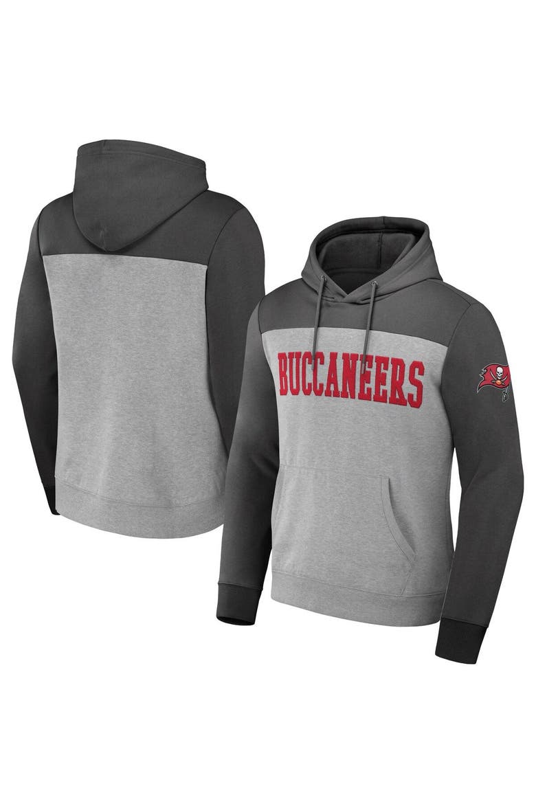 Men's NFL x Darius Rucker Collection by Fanatics Heather Gray Tampa Bay Buccaneers Color Blocked Pullover Hoodie, Main, color, Heather Gray