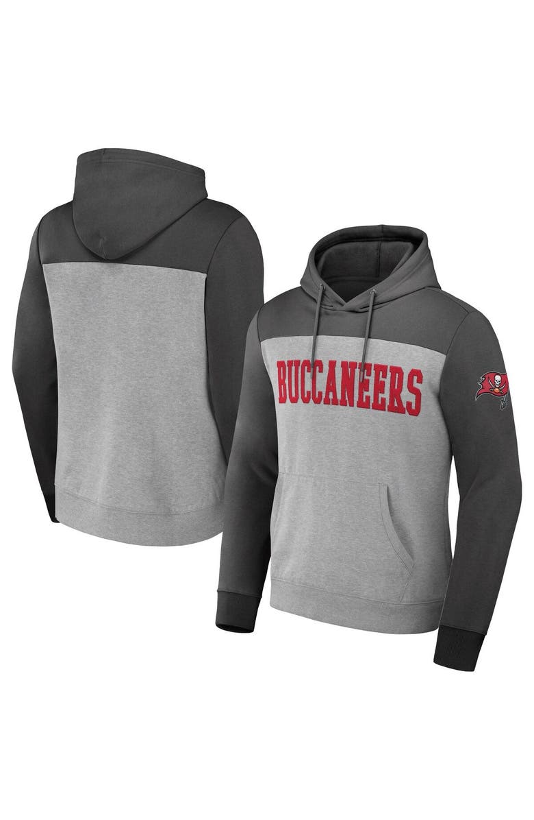 NFL X DARIUS RUCKER Men's NFL x Darius Rucker Collection by Fanatics Heather Gray Tampa Bay Buccaneers Color Blocked Pullover Hoodie, Main, color, Heather Gray