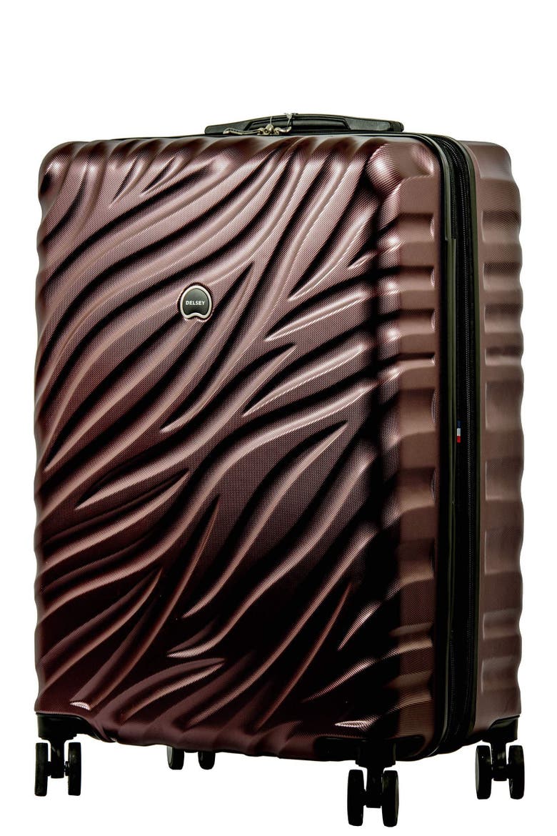 Delsey Alexis Lightweight Luggage-Checked Medium, Alternate, color, Burgundy