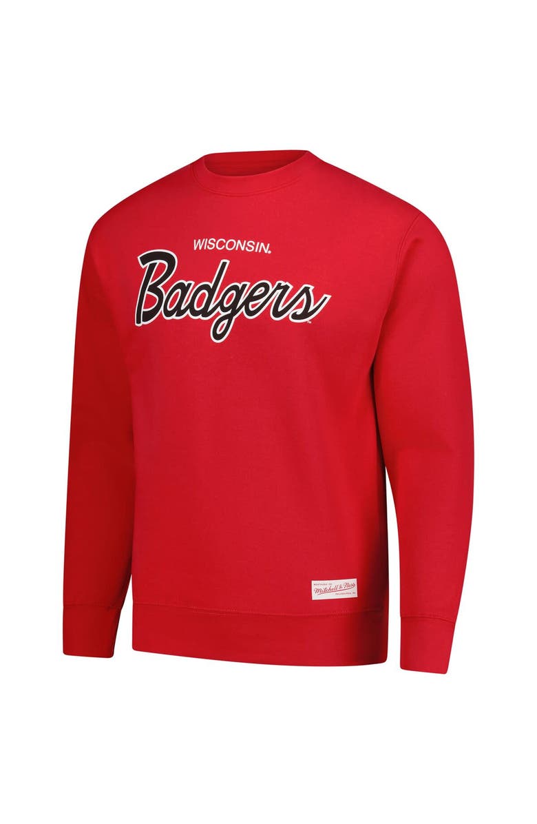 Mitchell & Ness Men's Mitchell & Ness  Red Wisconsin Badgers Elite Script Pullover Sweatshirt, Alternate, color, Red