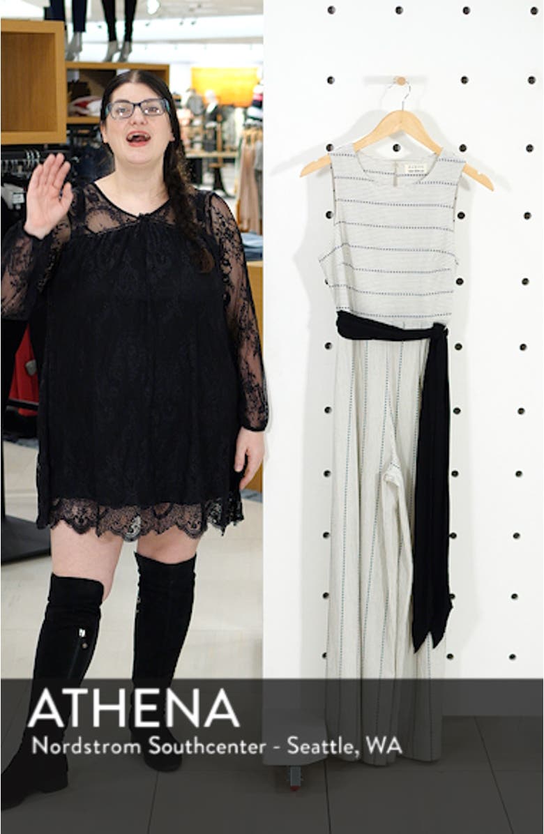 Damsel x THE ODELLS Stripe Wide Leg Cotton Jumpsuit, sales video thumbnail