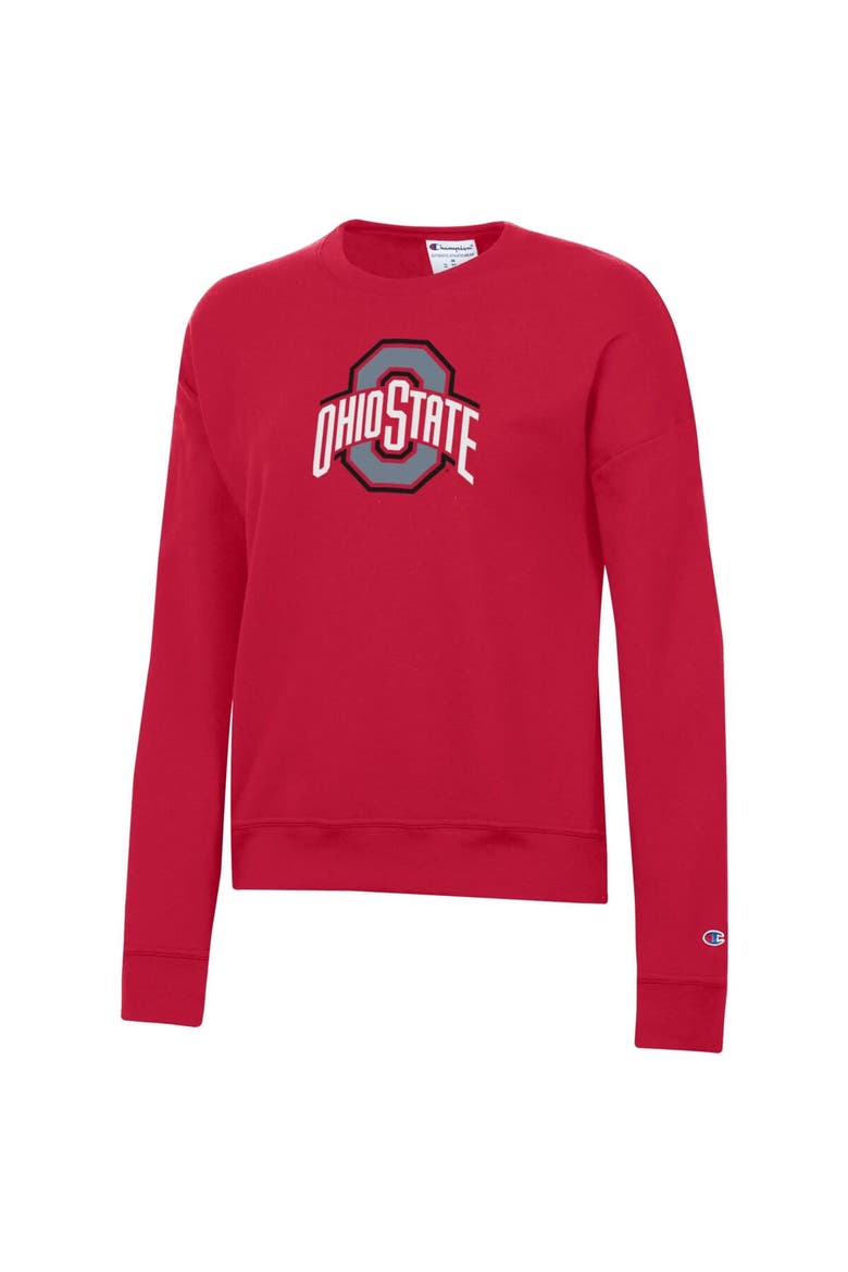 Women's Champion Scarlet Ohio State Buckeyes Powerblend Sweatshirt, Alternate, color, Scarlet