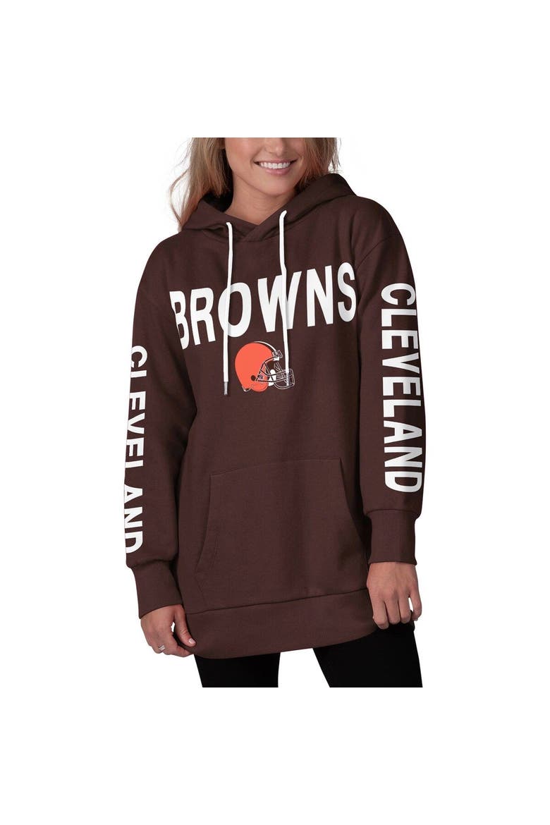 Women's G-III 4Her by Carl Banks Brown Cleveland Browns Extra Point Pullover Hoodie, Alternate, color, Brown