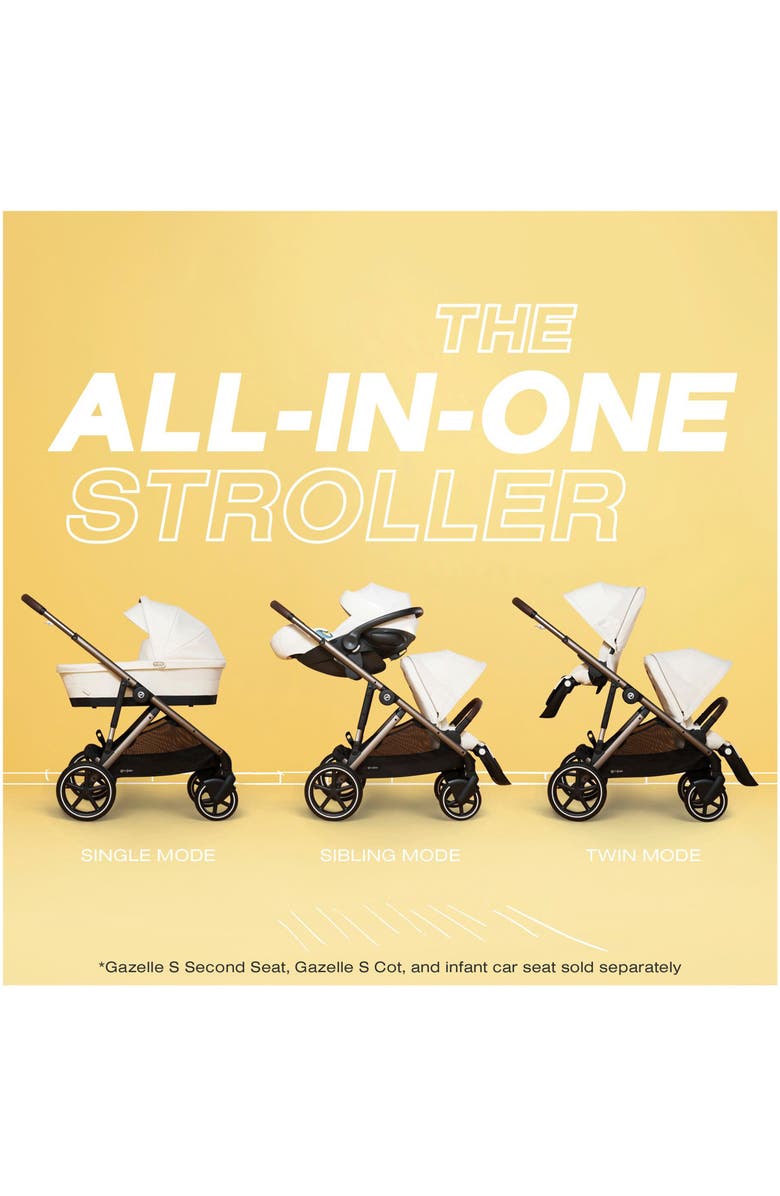 CYBEX Gazelle S Second Seat, Alternate, color, Moon Black