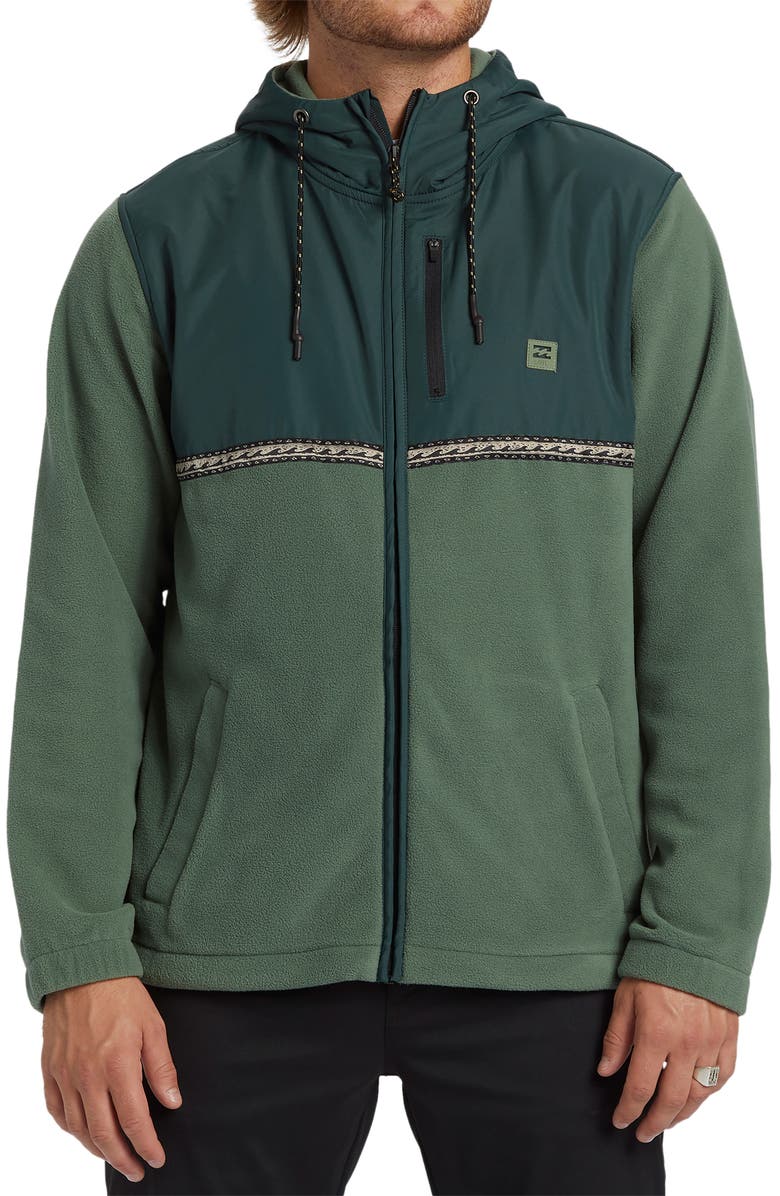 Billabong Boundary Lite Front Zip Fleece Hoodie, Main, color, 