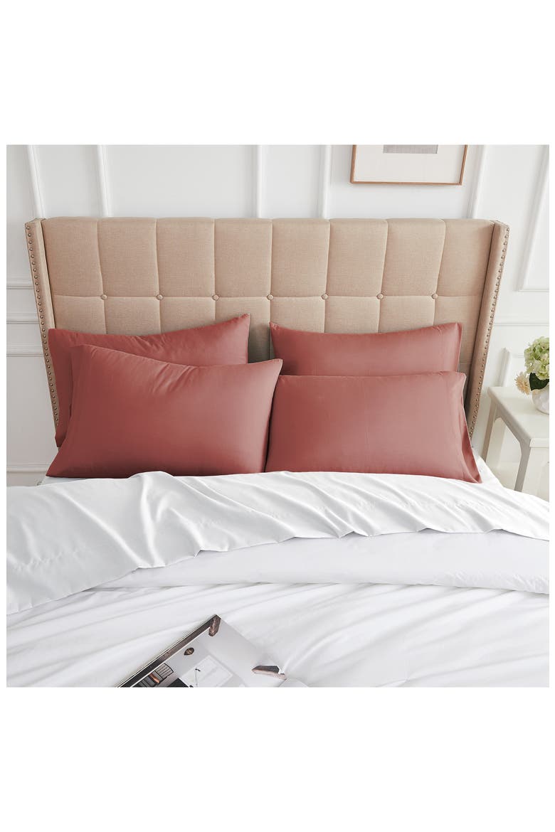 4 Piece Pillow Case Set, Alternate, color, MARSALA