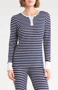 Lands' End Striped Long Sleeve Henley Top