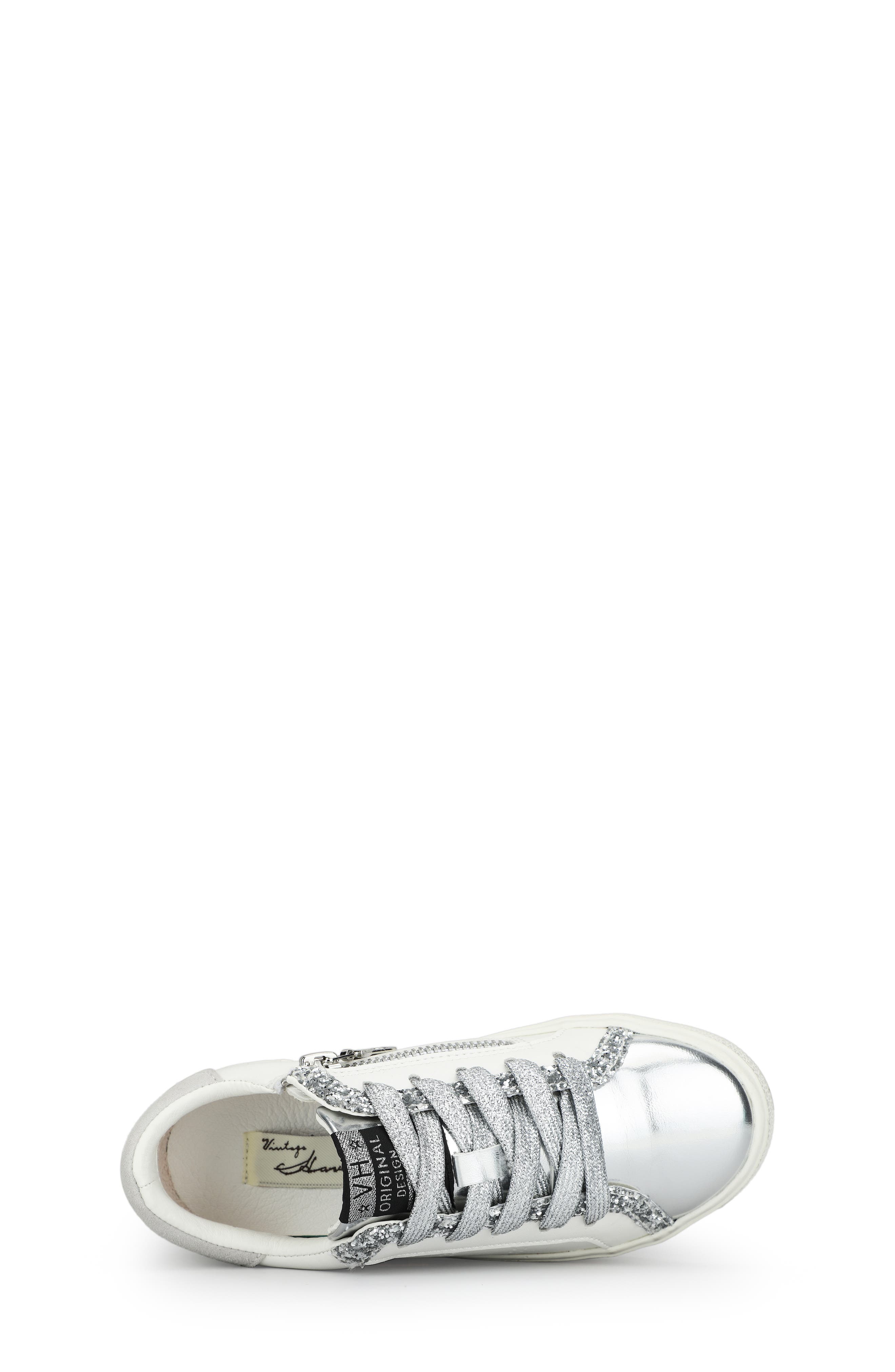 Vintage Havana Kids
 Lexa Metallic Sneaker, Alternate, color, White/Silver Perf Multi