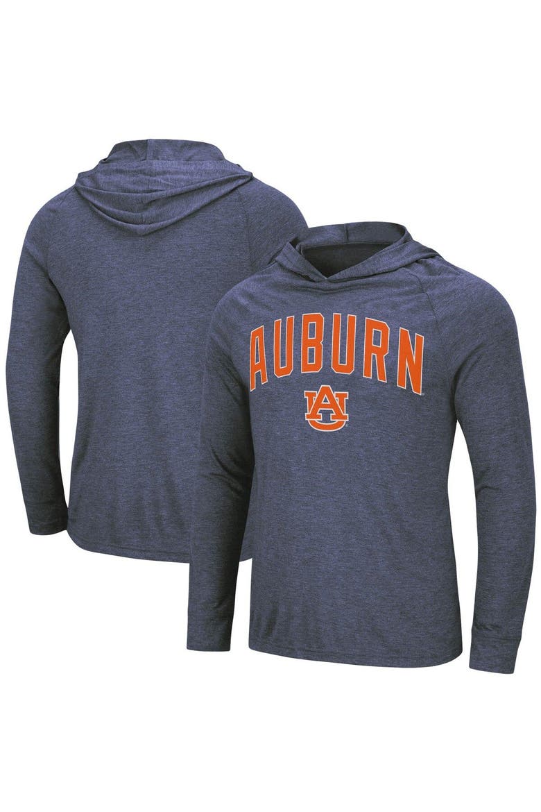 Men's Colosseum Heathered Navy Auburn Tigers Big & Tall Wingman Raglan Hoodie T-Shirt, Main, color, Heather Navy