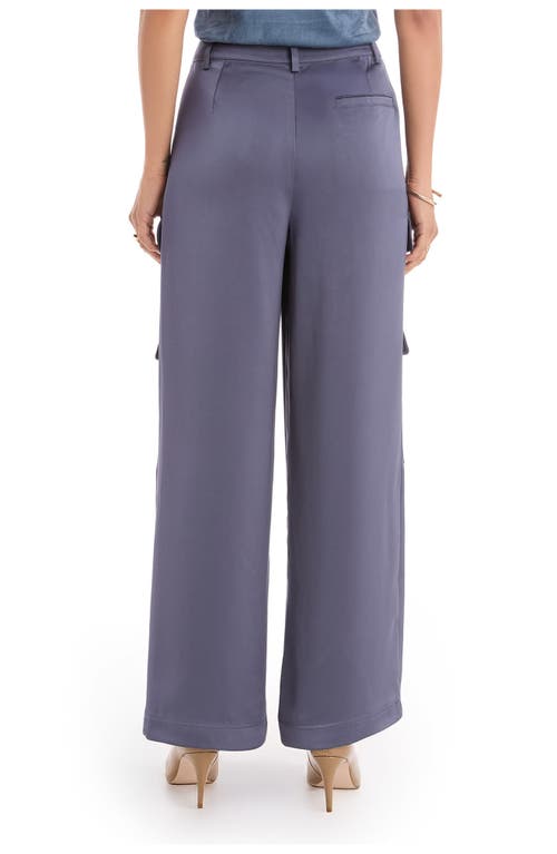 The Noli Shop Milan Satin Cargo Pant In Blue