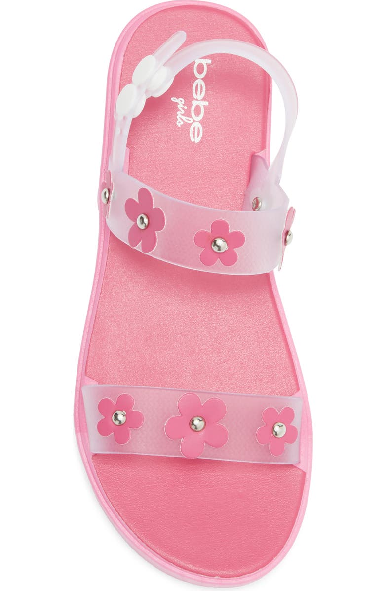 bebe Kids' Flower Rivet Double Strap Sandal, Alternate, color, Fuschia