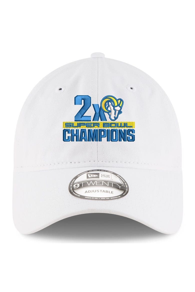 Men's New Era White Los Angeles Rams 2-Time Super Bowl Champions 9TWENTY Adjustable Hat, Alternate, color, White