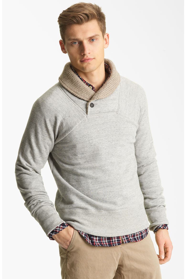 'Jackson' Shawl Collar Sweatshirt, Main, color, LIGHT GREY