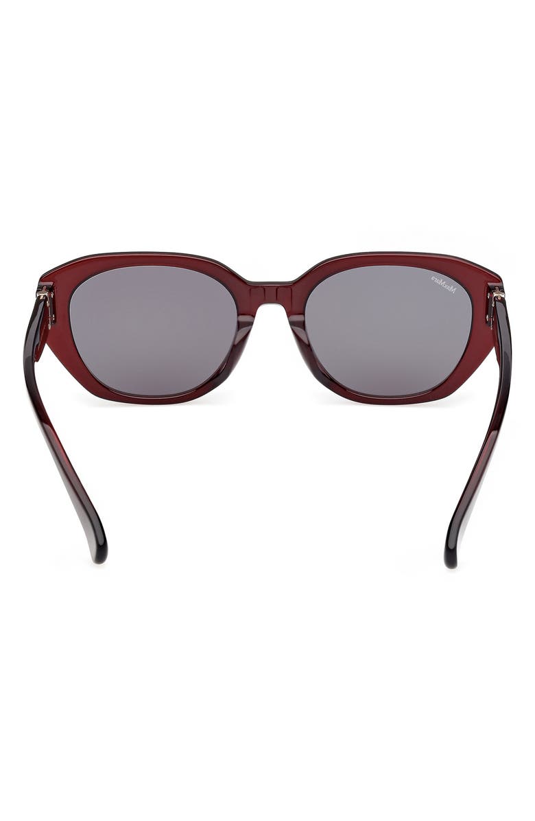 Max Mara 54mm Round Sunglasses, Alternate, color, Shiny Bordeaux / Smoke