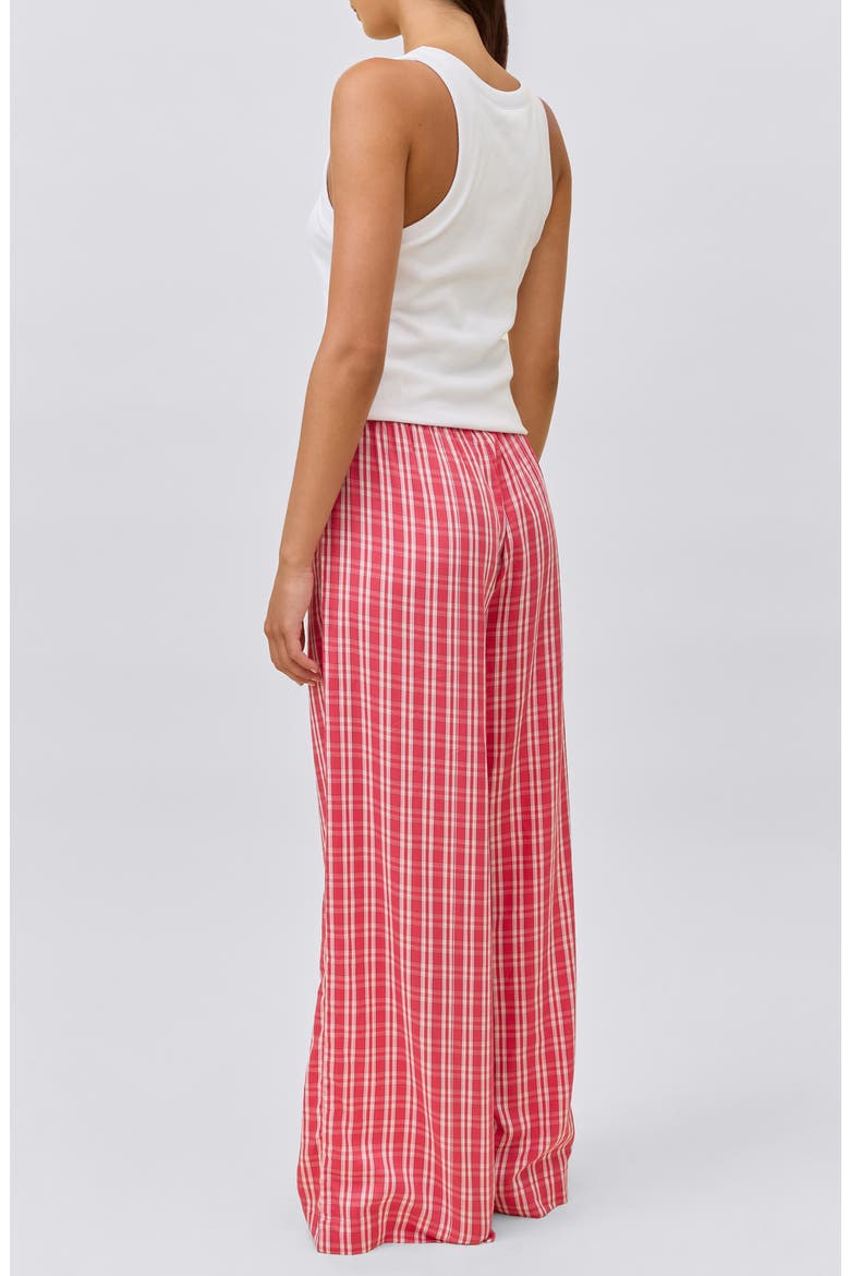 Holiday Plaid Cotton Sateen Pajama Pants, Alternate, color, BERRY RED