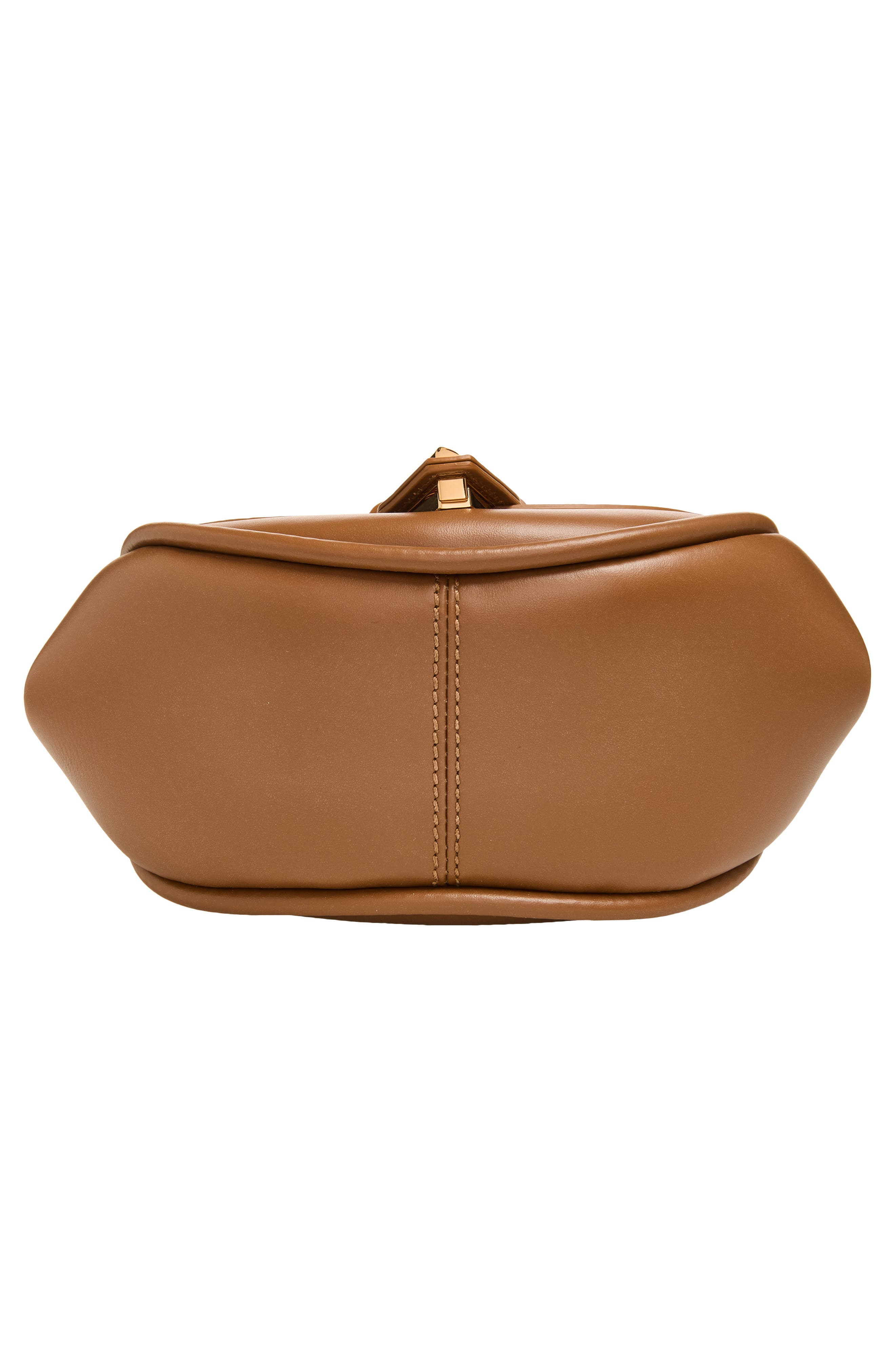 Versace Small Virtus Leather Shoulder Bag, Alternate, color, Brown-Gold Versace