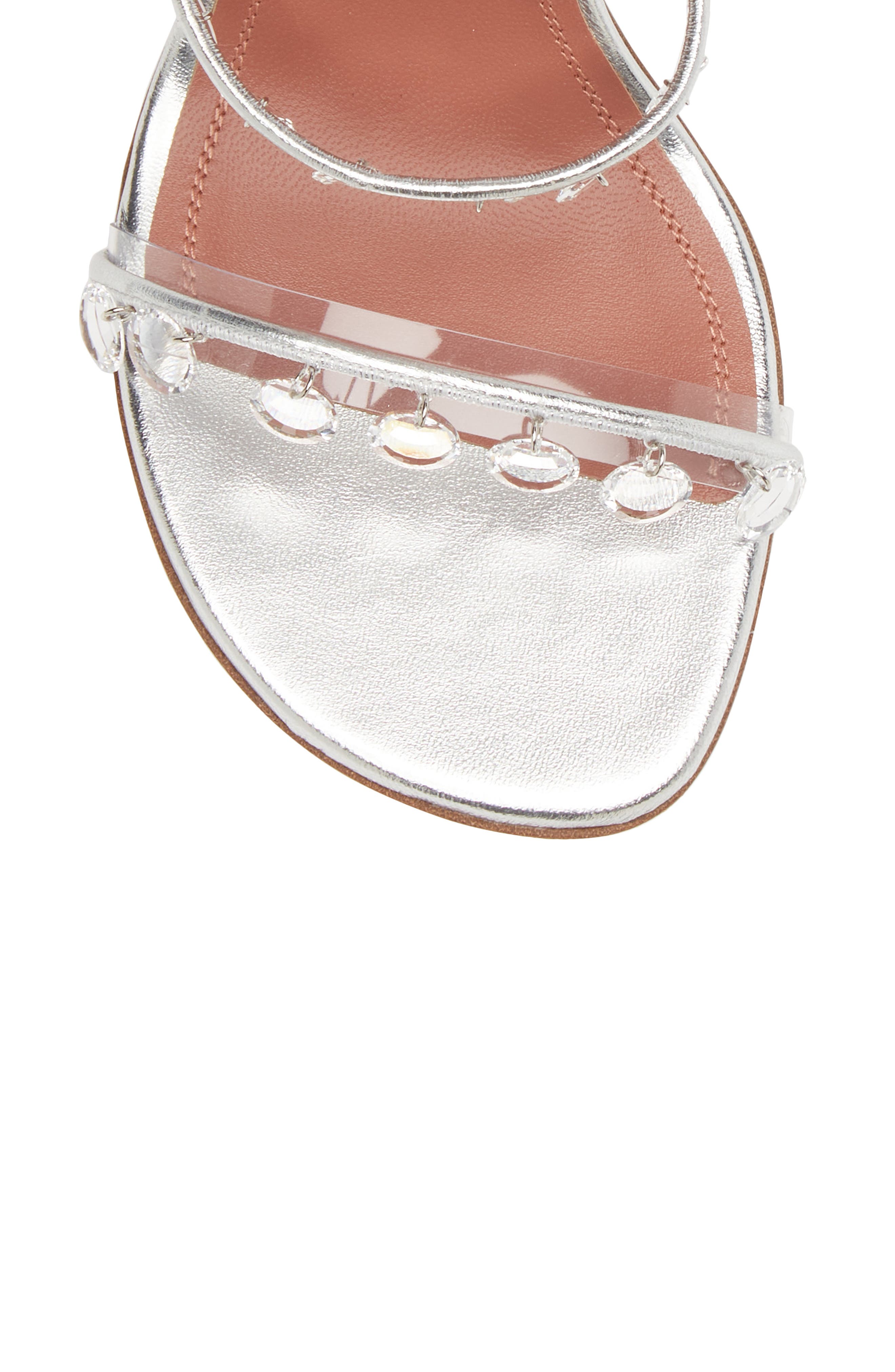 Amina Muaddi Tina Crystal Charm Lace-Up Sandal, Alternate, color, 