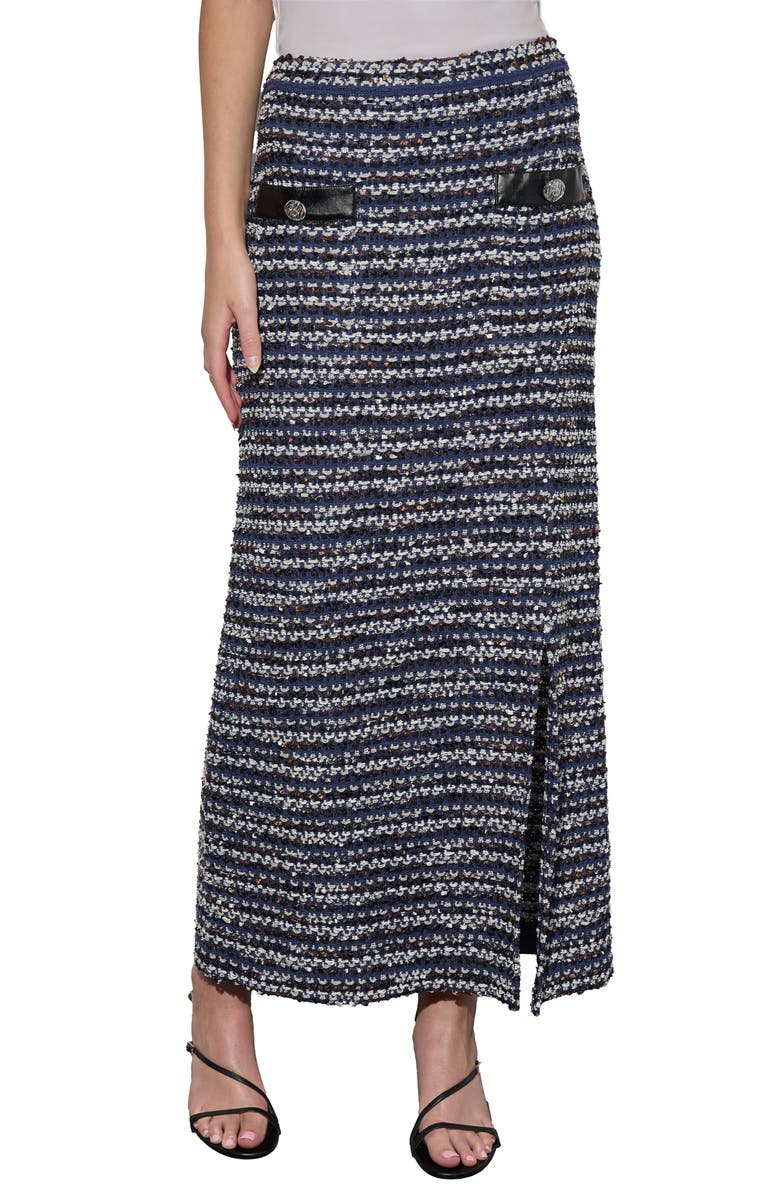 Ming Wang Multistitch Tweed Maxi Skirt, Main, color,
