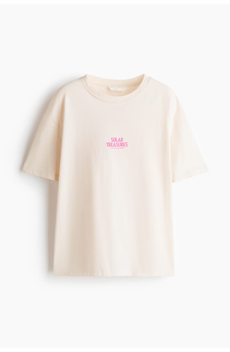 H&M Oversized T-shirt, Main, color, Cream/Solar Treasures