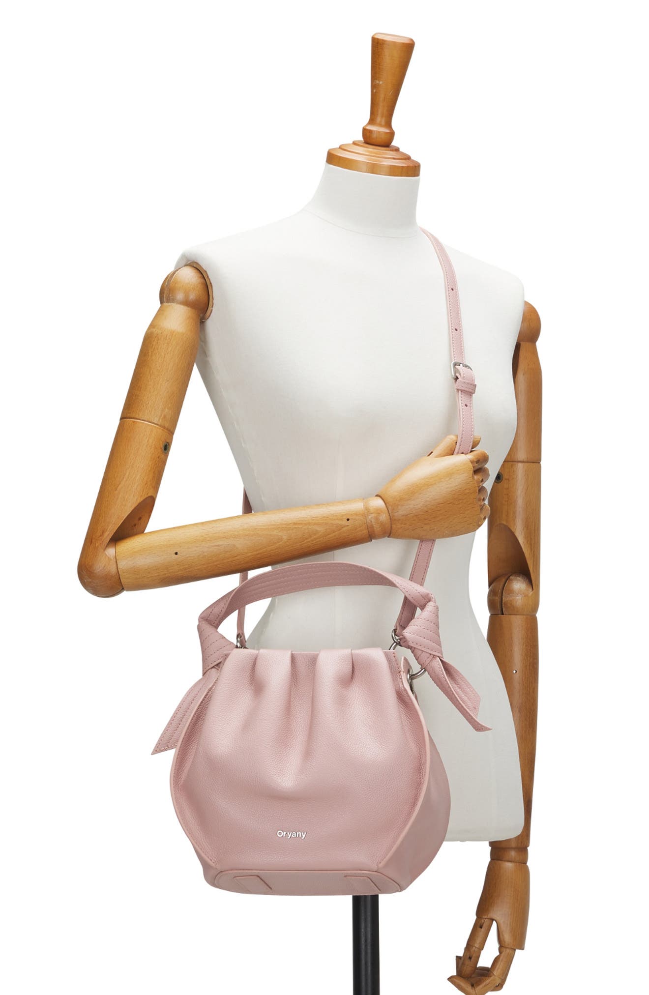 Selena Leather Bucket Bag, Alternate, color, VINTAGE PINK