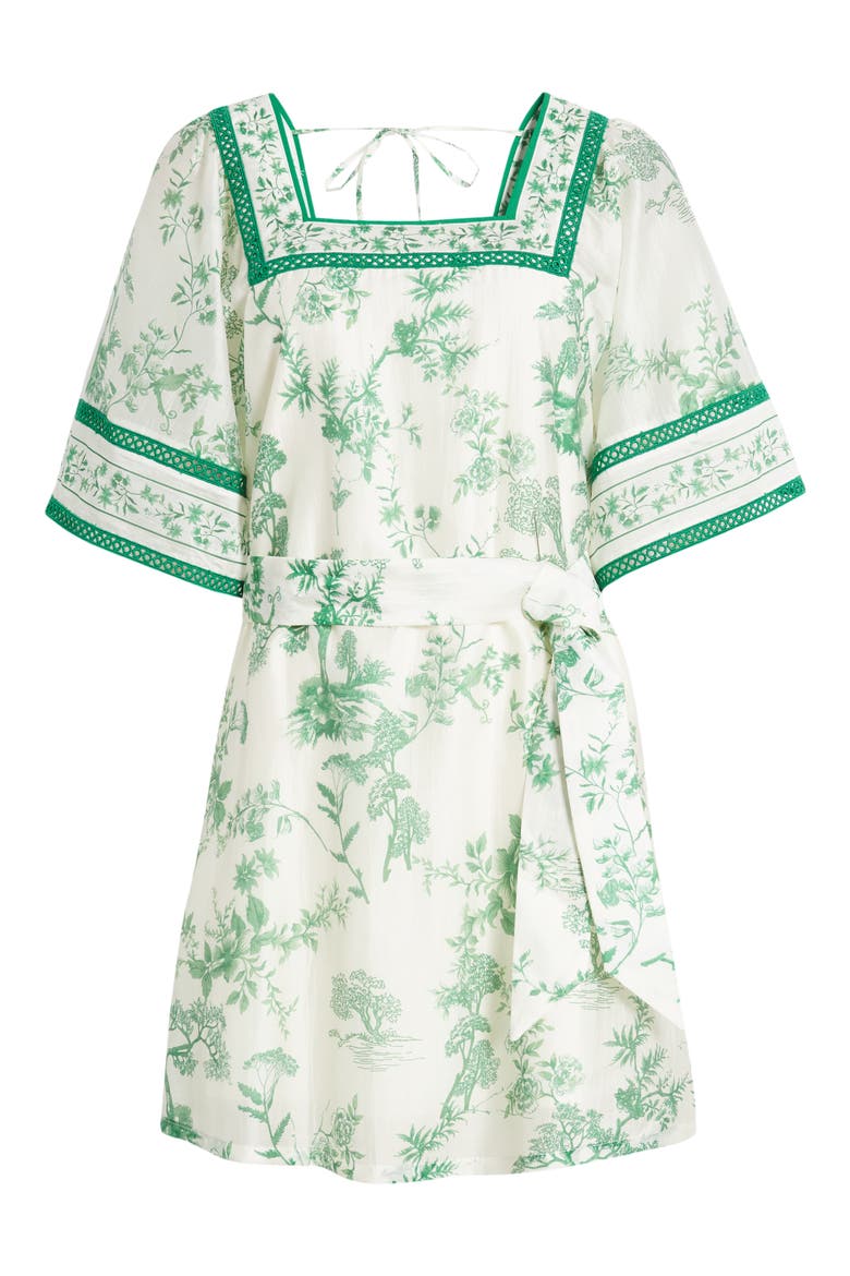 Print Belted Minidress, Alternate, color, GREEN MULTI