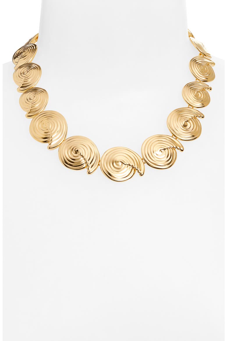 Spiral Statement Necklace, Alternate, color, GOLD