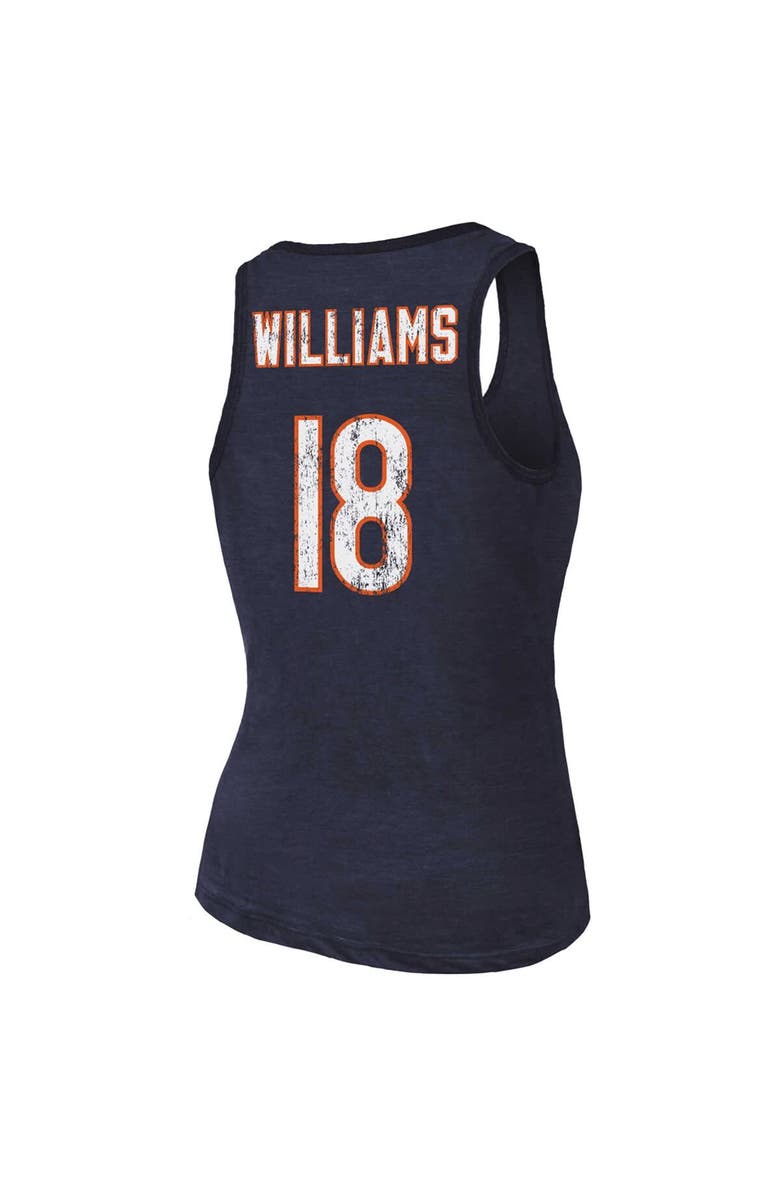 Majestic Threads Women's Majestic Threads Caleb Williams Navy Chicago Bears Name & Number Tri-Blend Scoop Neck Tank Top, Alternate, color,