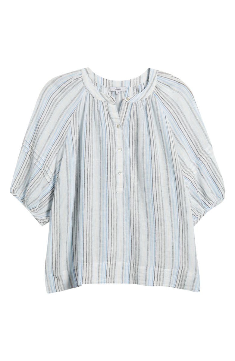Rails Shoshanna Stripe Puff Sleeve Linen Blend Top, Alternate, color, 