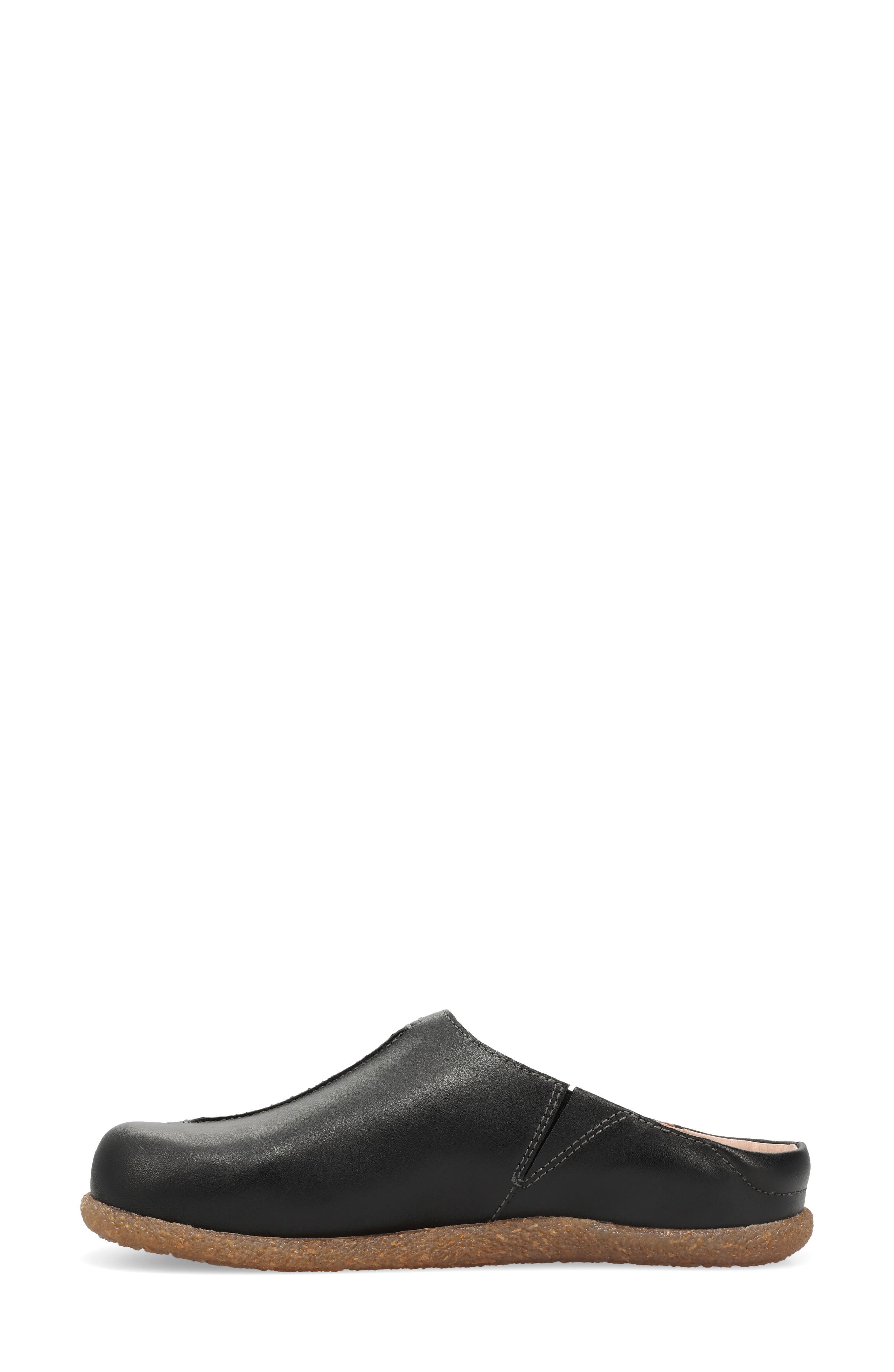 Upside Leather Mule, Alternate, color, BLACK