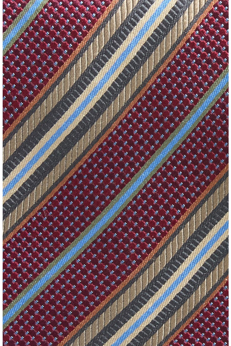 Silk Stripe Tie, Alternate, color, WINE