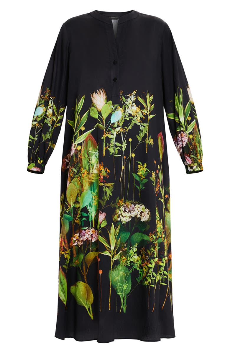 Marina Rinaldi Garbata Floral Long Sleeve Satin Dress, Alternate, color,