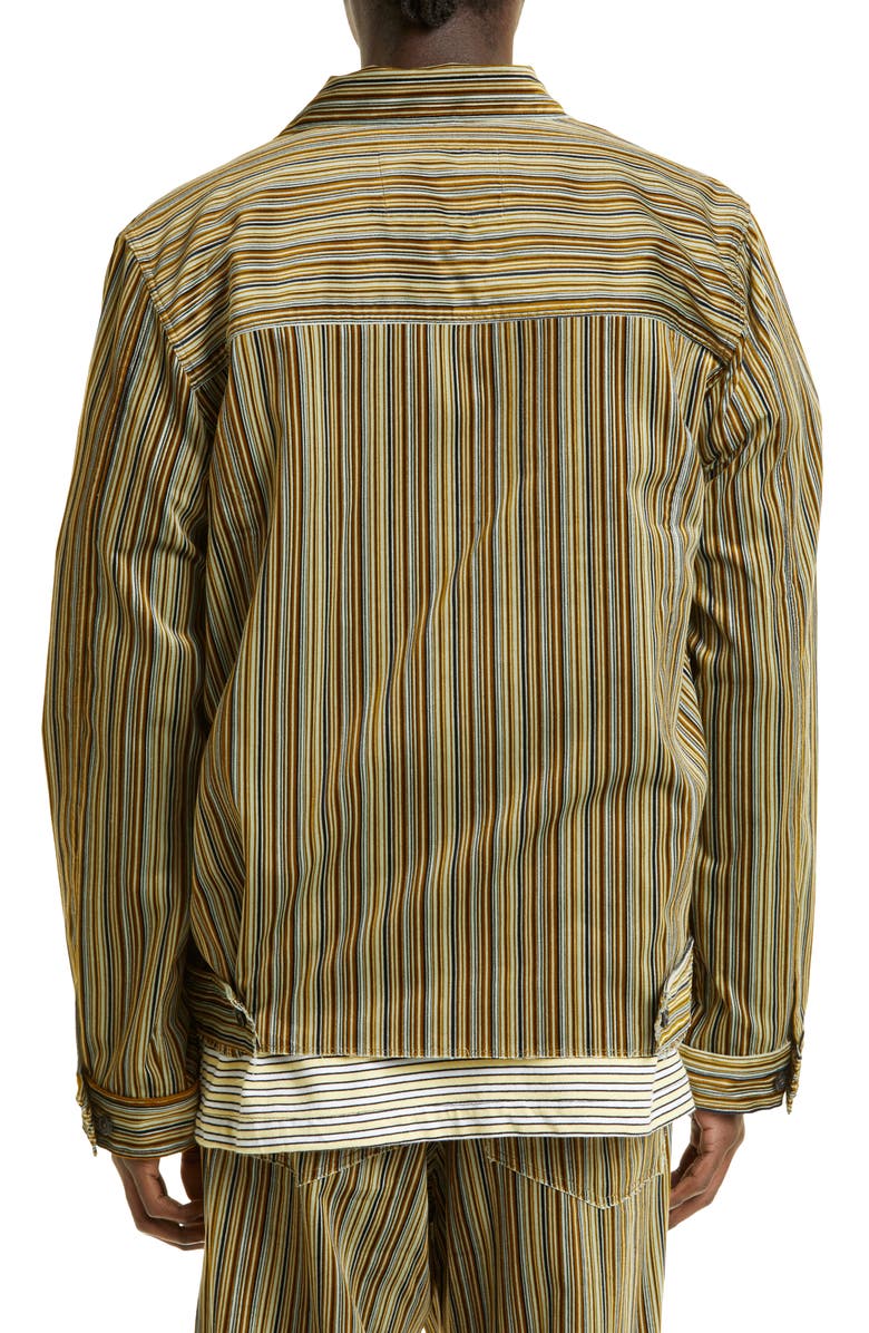 Camiel Fortgens Stripe Velvet Shirt Jacket, Alternate, color, 