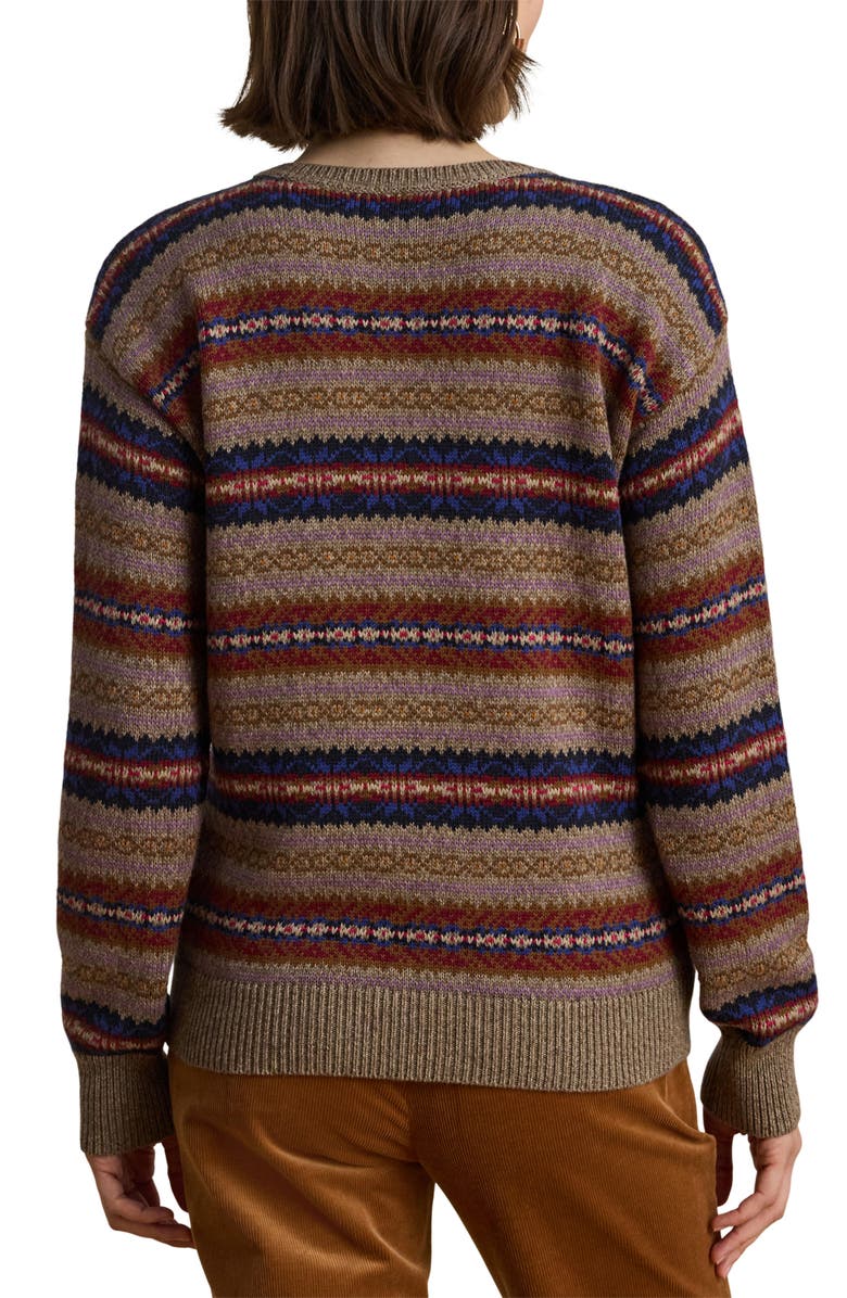 Lauren Ralph Lauren Fair Isle Cotton & Linen Sweater, Alternate, color, Taupe Heather Multi
