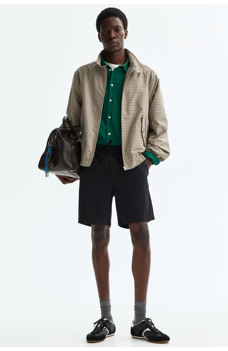 H&M Relaxed Fit Cotton Shorts, Alternate, color, Black