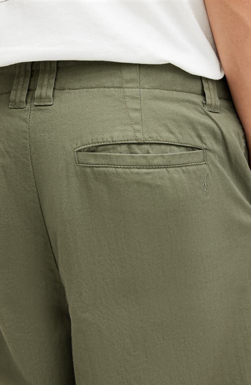 Allsaints Warden Wide Leg Trousers In Faded Khaki Green
